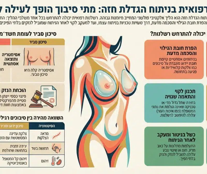 רשלנות בניתוחי הגדלת חזה - אינפוגרפיקה