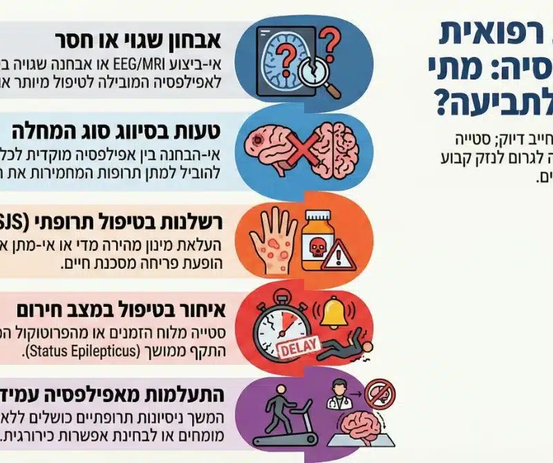 אינפוגרפיקה: רשלנות רפואית באפילפסיה: מתי זו עילה לתביעה?