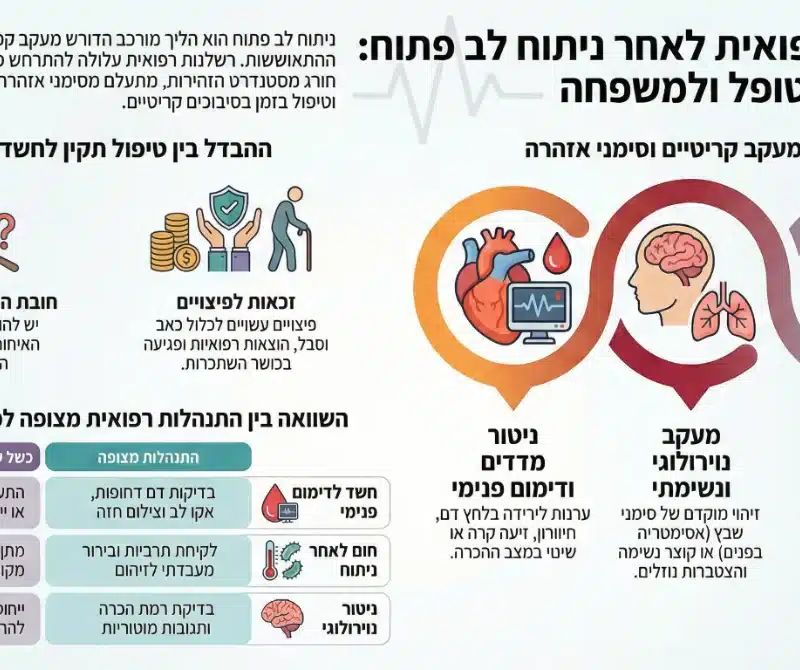 אינפוגרפיקה - רשלנות רפואית במקרי ניתוח לב פתוח והמעקב לאחריו