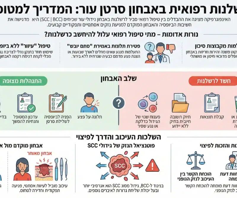 אינפוגרפיקה על רשלנות רפואית בגידולי עור
