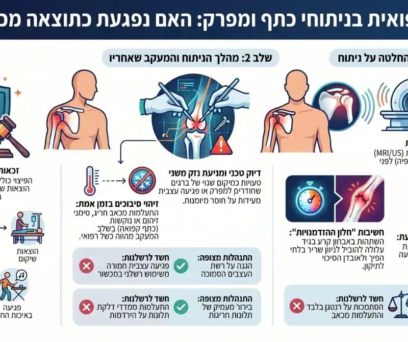 אינפוגרפיקה על רשלנות רפואית בניתוחי כתף