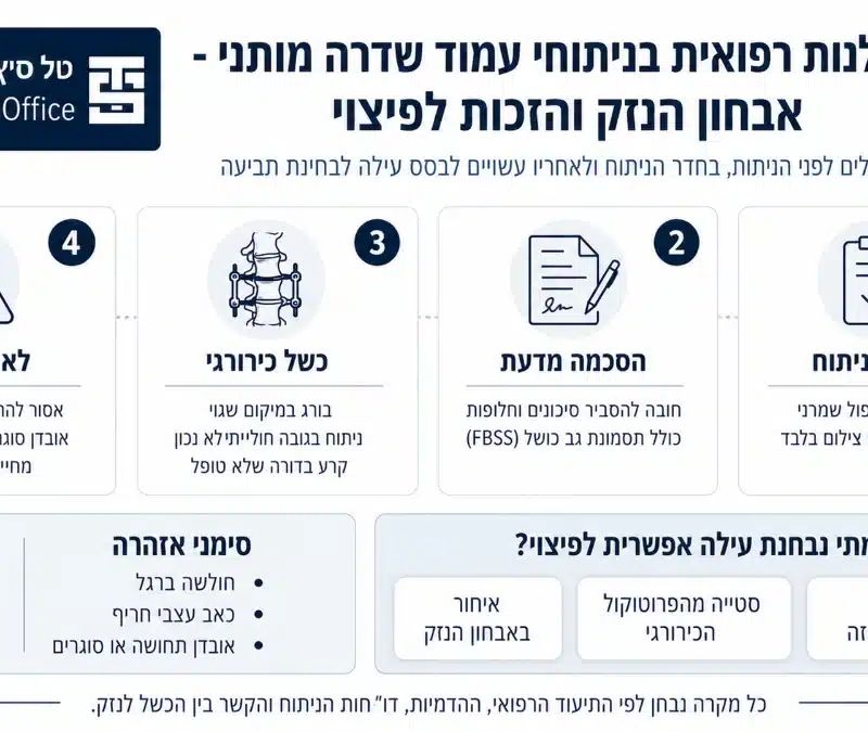 אינפוגרפיקה על רשלנות רפואית בניתוחי עמוד שדרה