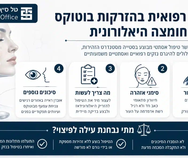אינפוגרפיקה על רשלנות רפואית בבוטוקס וחומצה היאלורנית