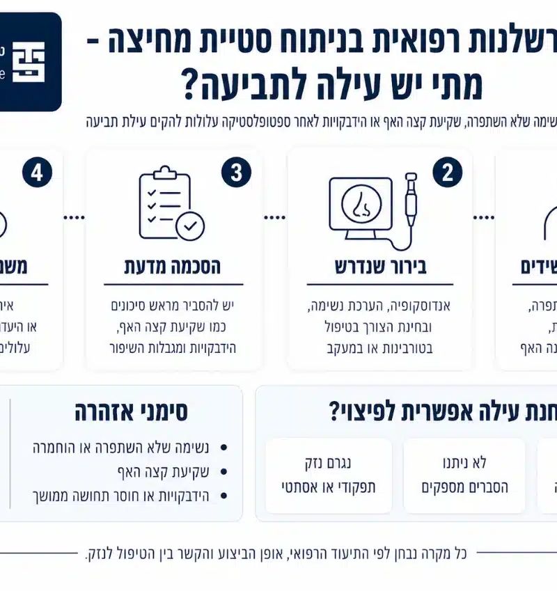 אינפוגרפיקה על רשלנות רפואית בניתוח סטיית מחיצה