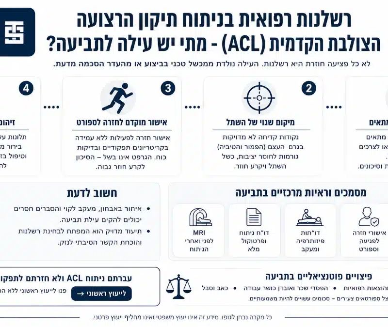 אינפוגרפיקה על רשלנות רפואית בניתוח ACL