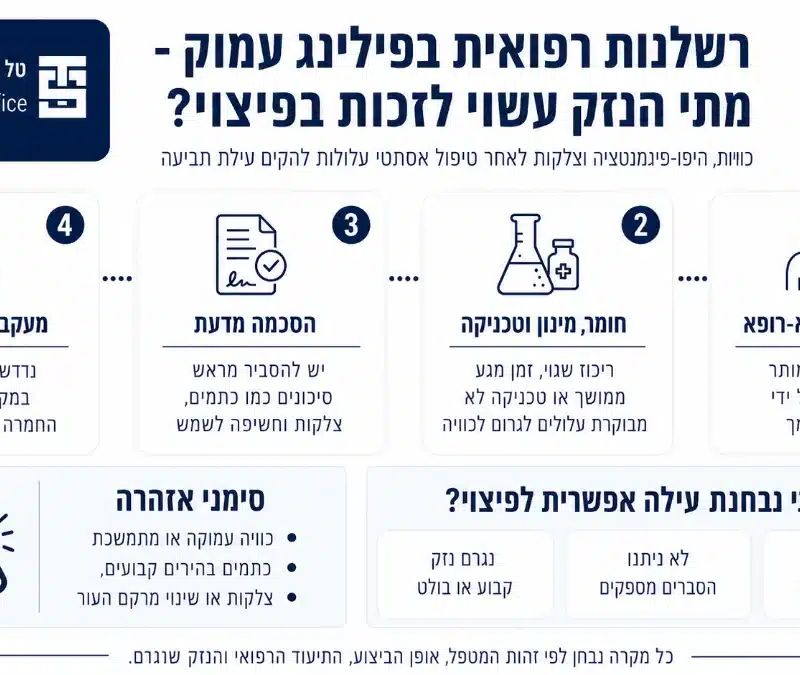 אינפוגרפיקה על רשלנות רפואית בפילינג עמוק