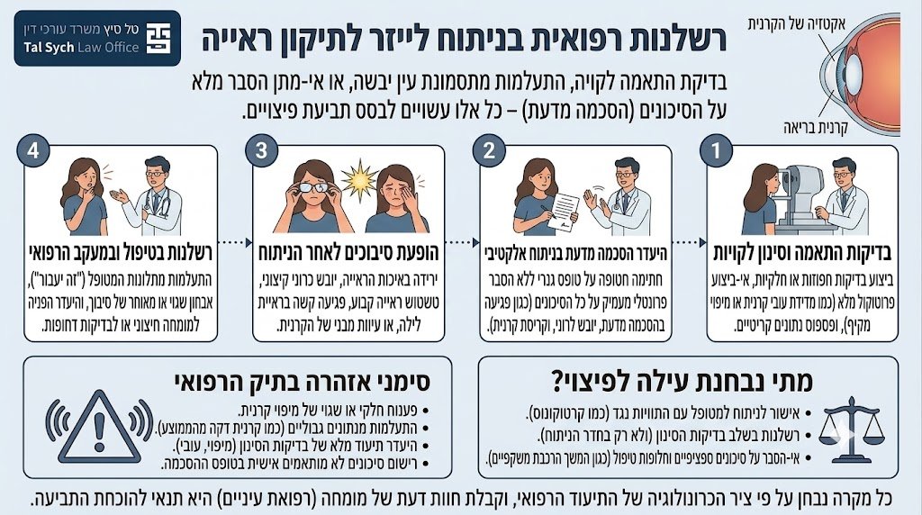 רשלנות רפואית בניתוח לייזר לתיקון ראייה
